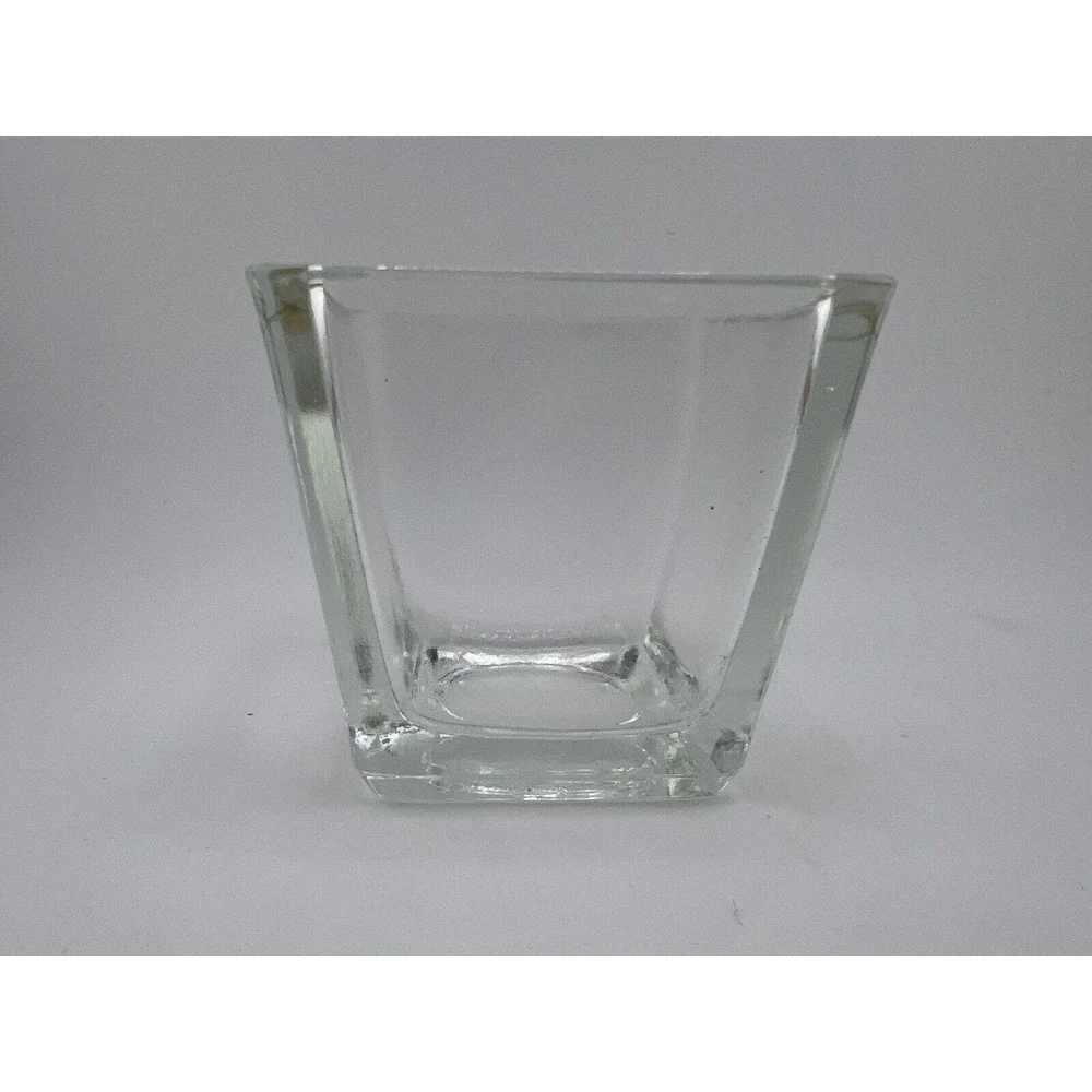 Vintage Square Clear Glass Flower‎ Vase 2.5